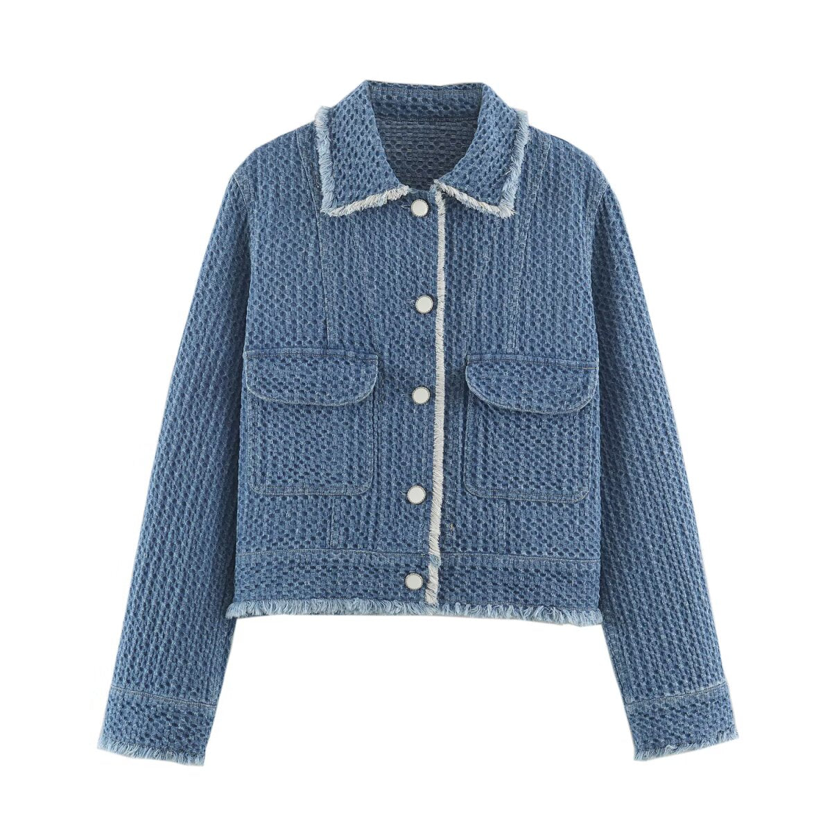 Women's Frayed-Hem Denim Jacket