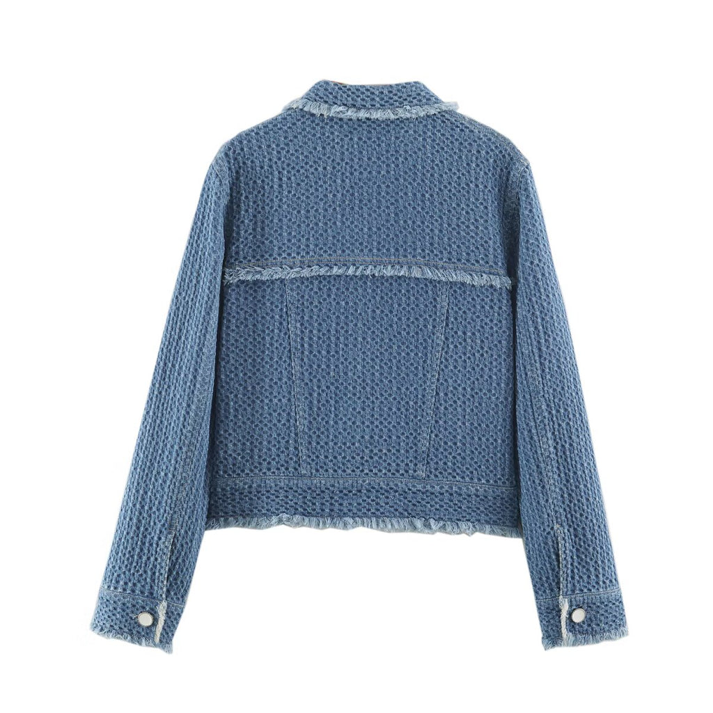 Women's Frayed-Hem Denim Jacket