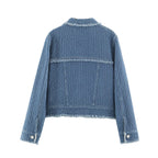 Women's Frayed-Hem Denim Jacket