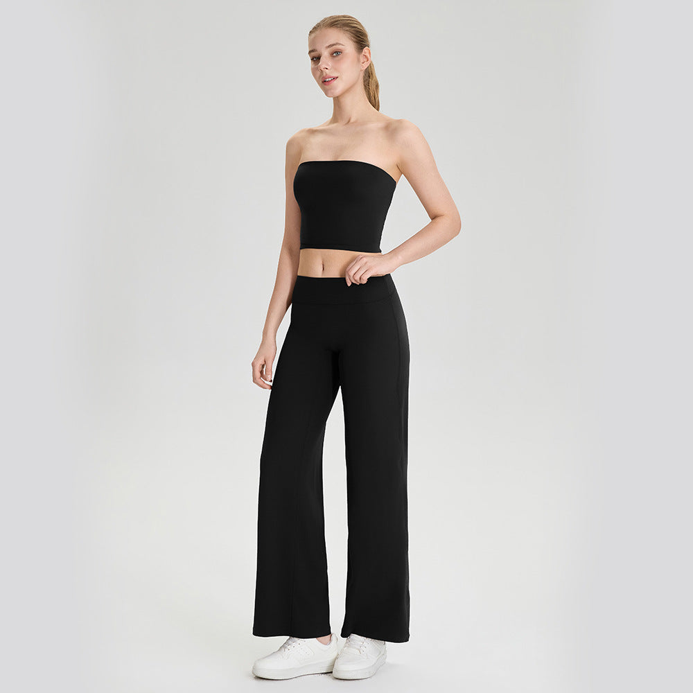 Women's Strapless Workout Top & Yoga Pants Set
