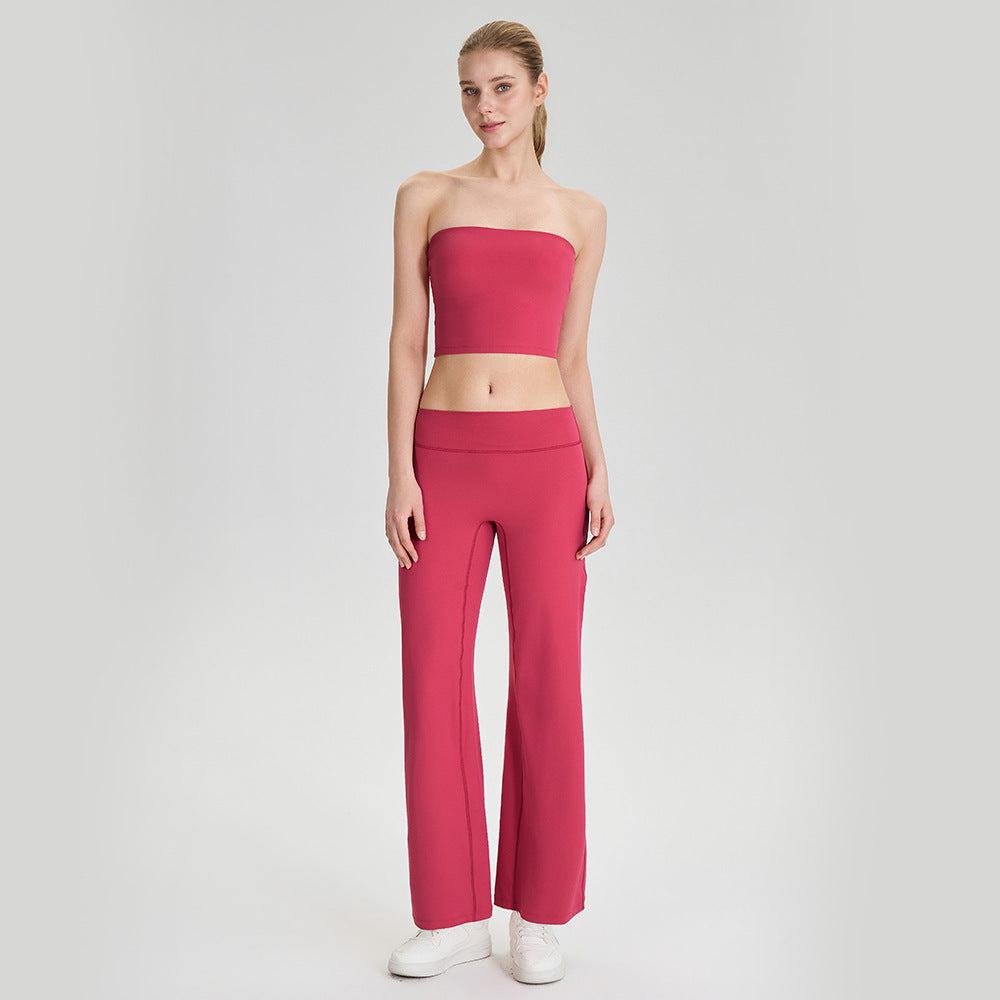 Women's Strapless Workout Top & Yoga Pants Set