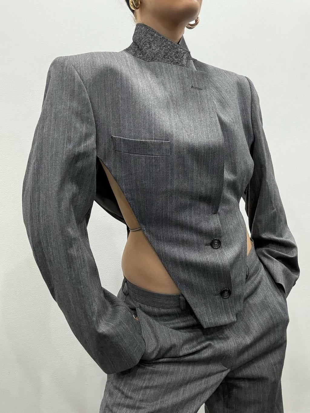 Women's Asymmetric Striped Blazer