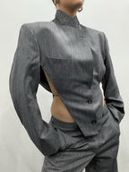 Women's Asymmetric Striped Blazer
