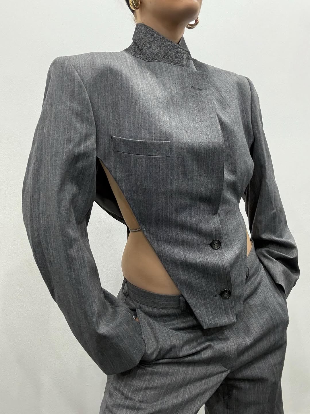 Women's Asymmetric Striped Blazer