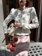 Women's Ruched Puff-Sleeve Blazer