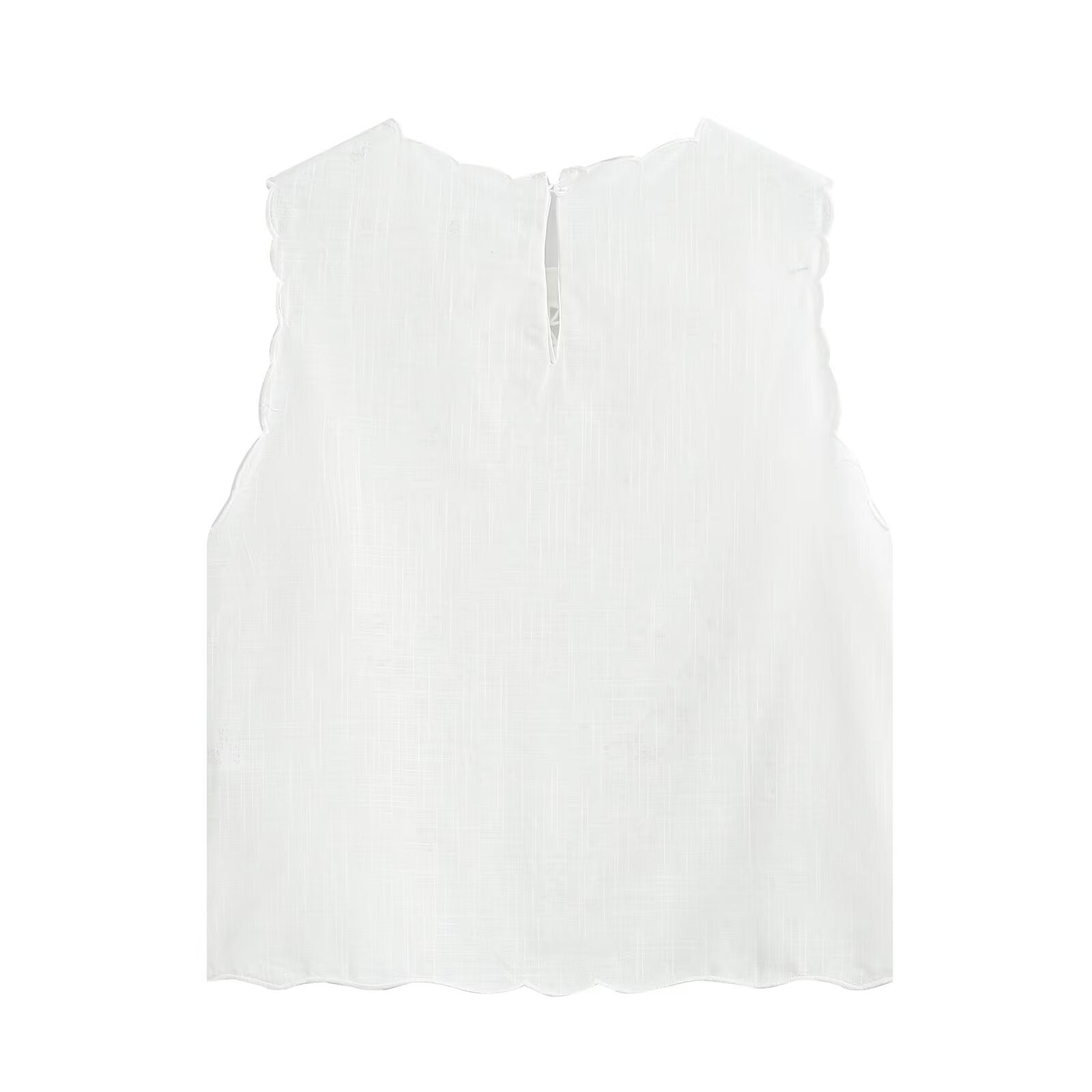 Simple Solid Color Artistic Embroidery Sleeveless Vest