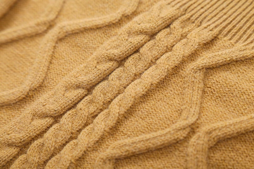 Women's Off Shoulder Beige Long Sleeve Pullover Women Autumn Loose Cable Knit Sweater Gentle Korean All Matching Top