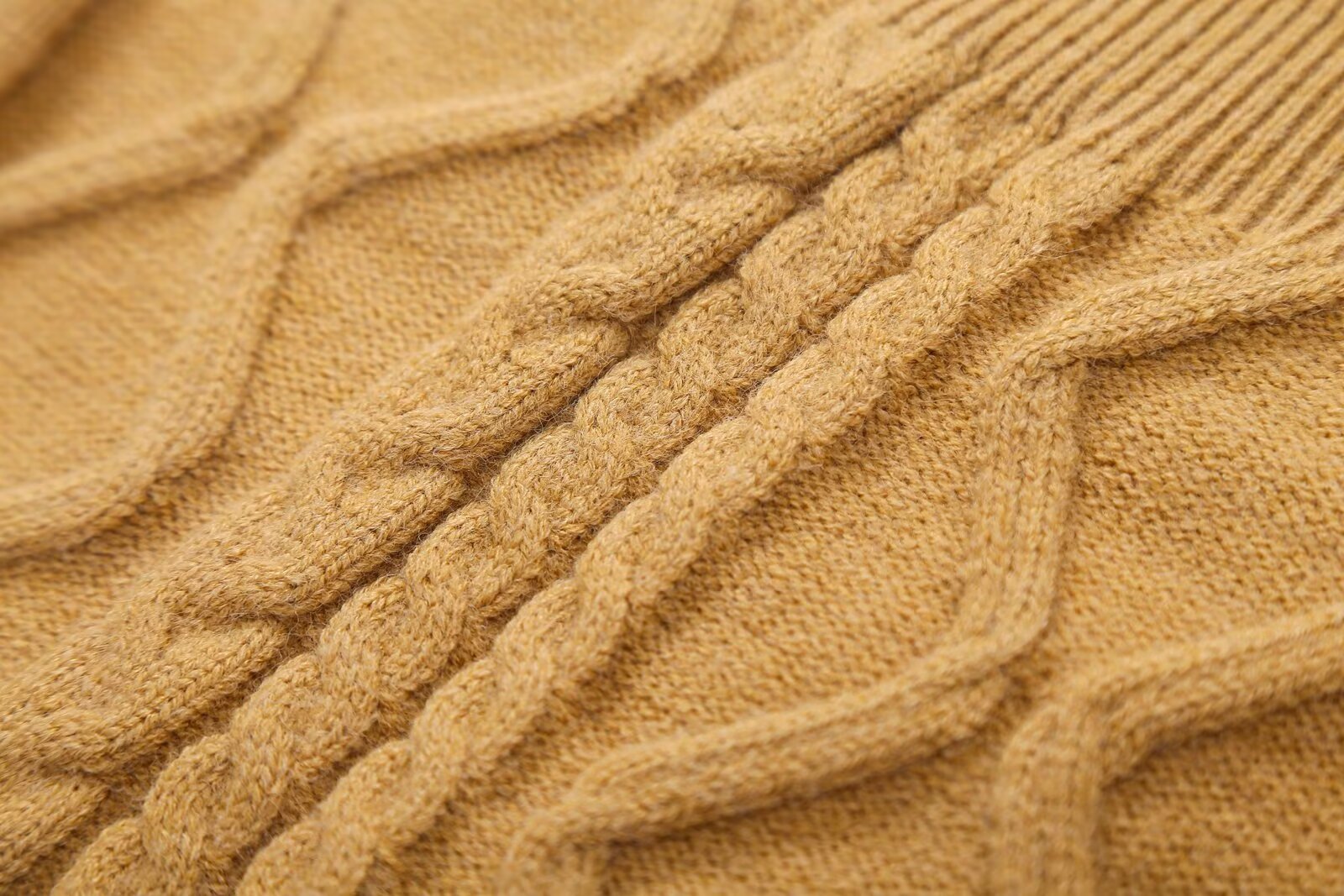 Women's Off Shoulder Beige Long Sleeve Pullover Women Autumn Loose Cable Knit Sweater Gentle Korean All Matching Top