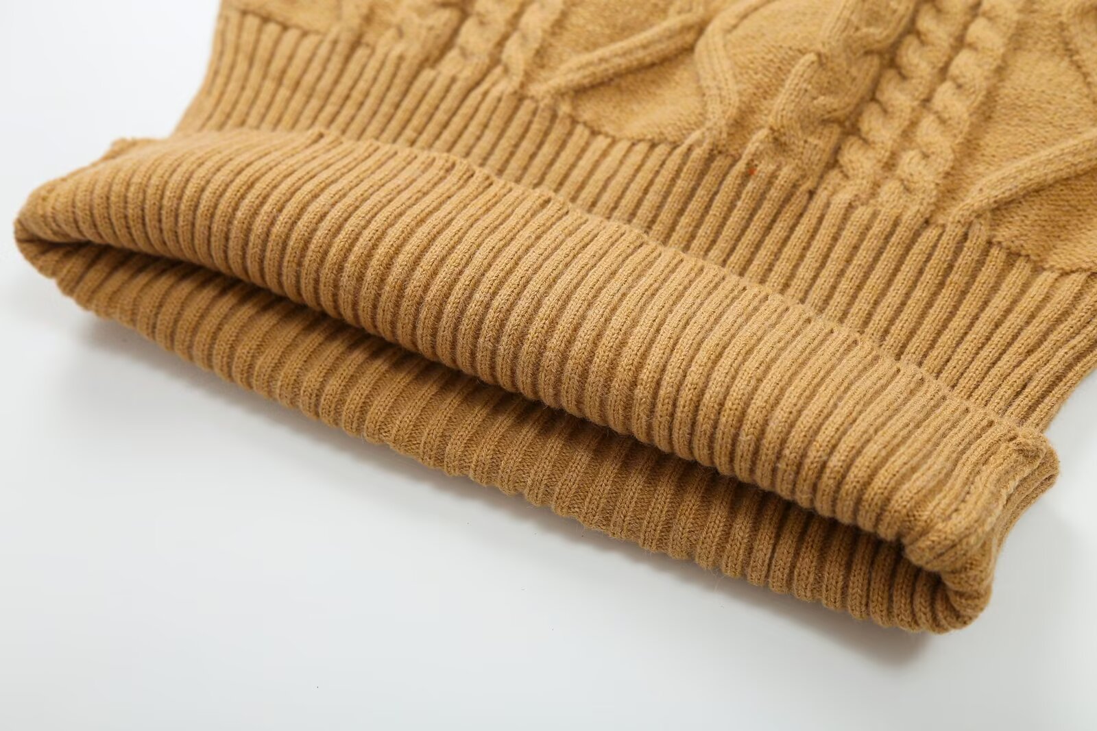 Women's Off Shoulder Beige Long Sleeve Pullover Women Autumn Loose Cable Knit Sweater Gentle Korean All Matching Top