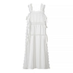 Lace Square Neck A-Line Maxi Dress