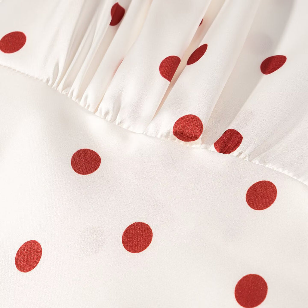 Women's Polka Dot Flutter Sleeve Mini Dress