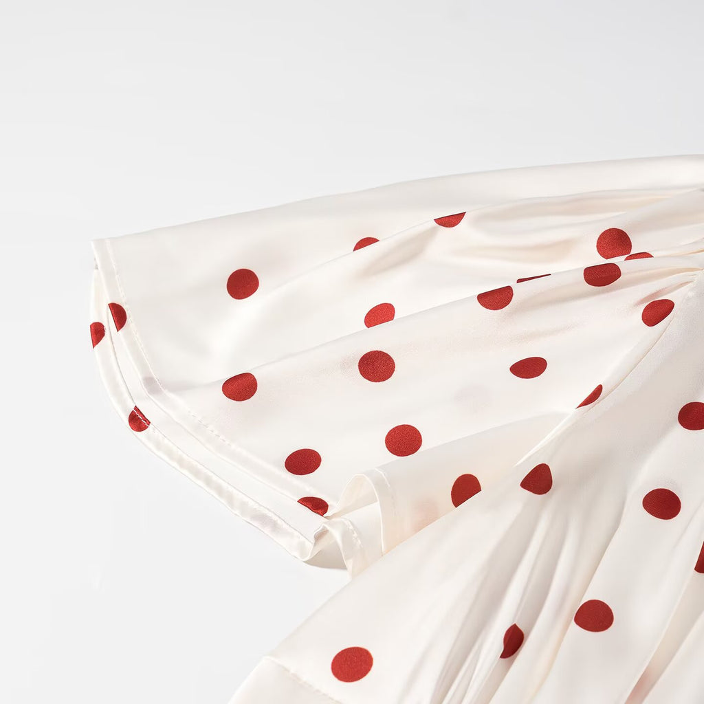Women's Polka Dot Flutter Sleeve Mini Dress