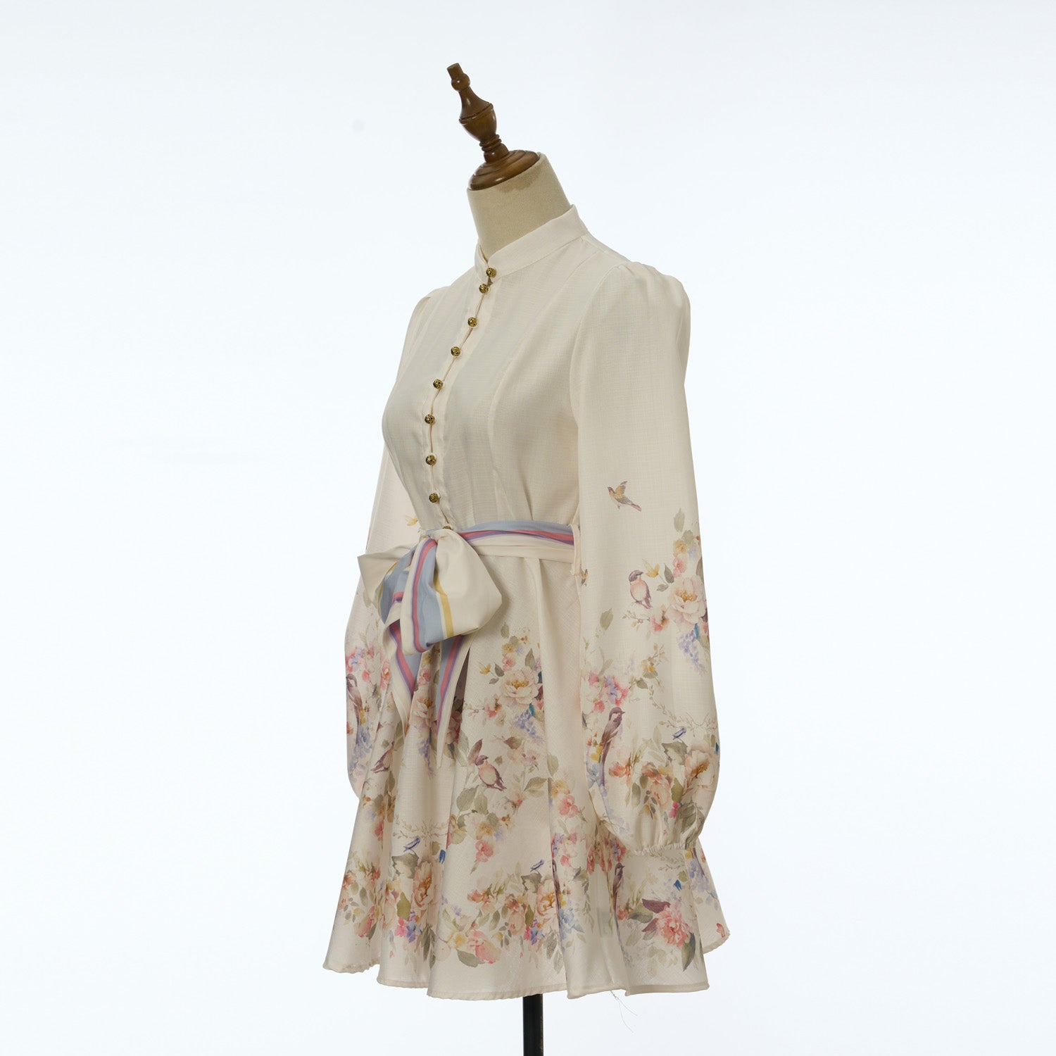 Women's Floral Print Long Sleeve Mini Dress