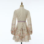 Women's Floral Print Long Sleeve Mini Dress