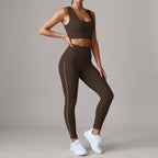 Women's High-Waist Pilates Vest & Ankle Pants Set