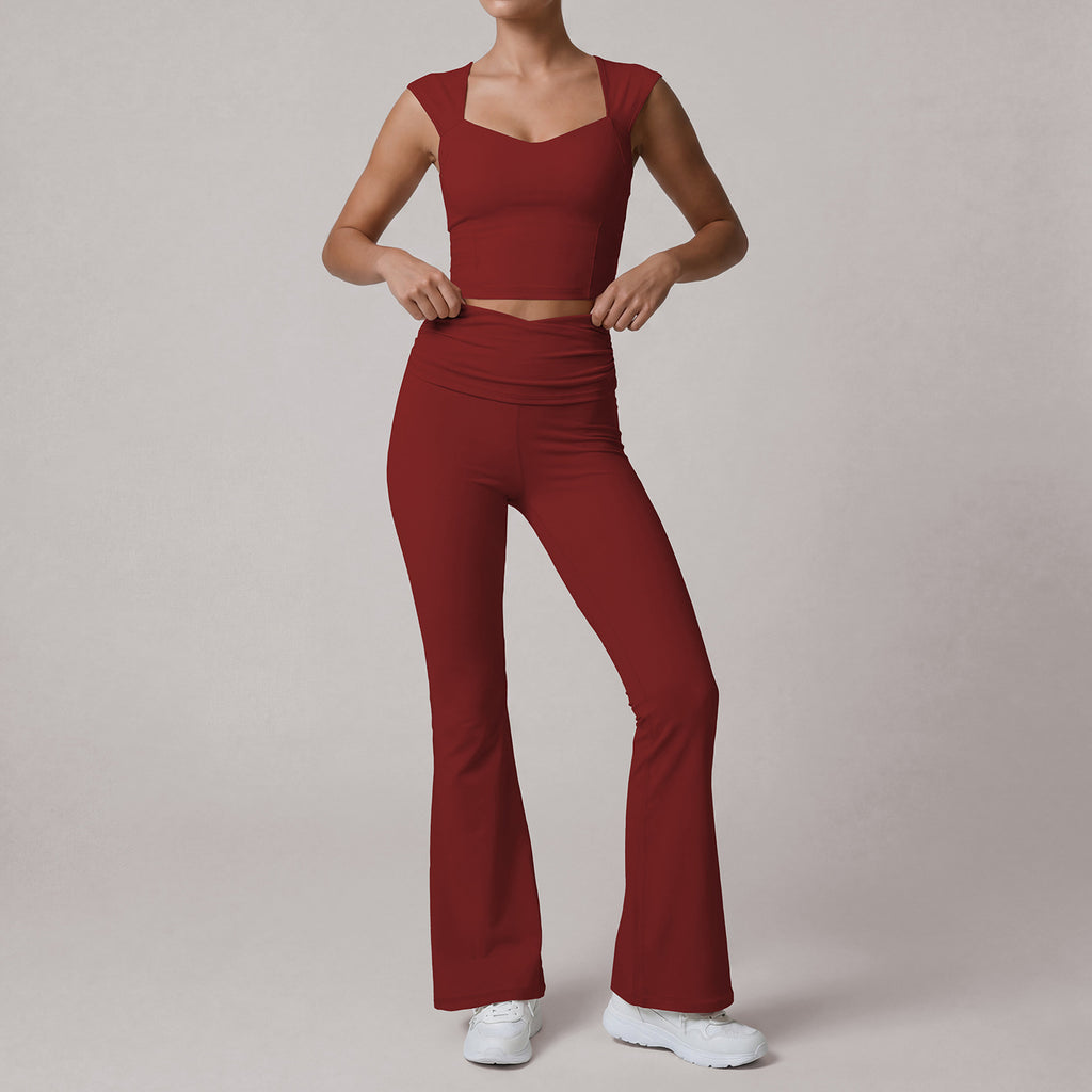 Women's Padded Sports Vest & Bootcut Pants Set