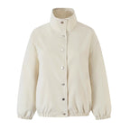 Women Clothing Autumn Workwear Collared Trench Coat Simple Drawstring Pocket Skirt Sets