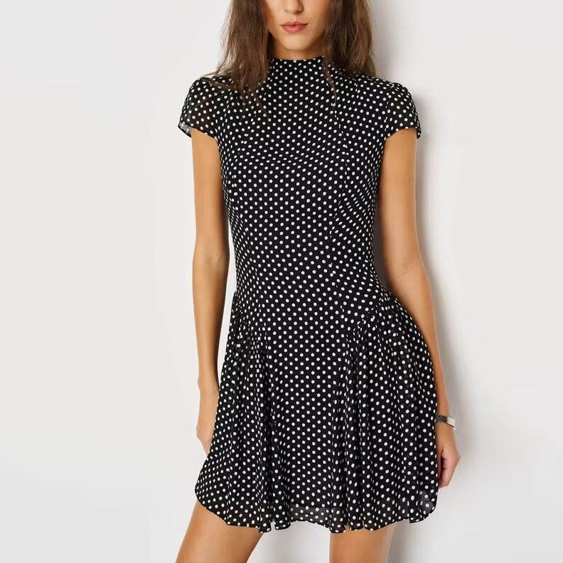Women's Polka Dot Fitted Mini Dress