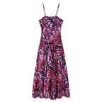 Women's Printed Waist-Tie Swing Maxi Dress