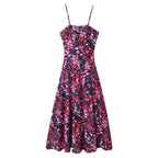 Women's Printed Waist-Tie Swing Maxi Dress