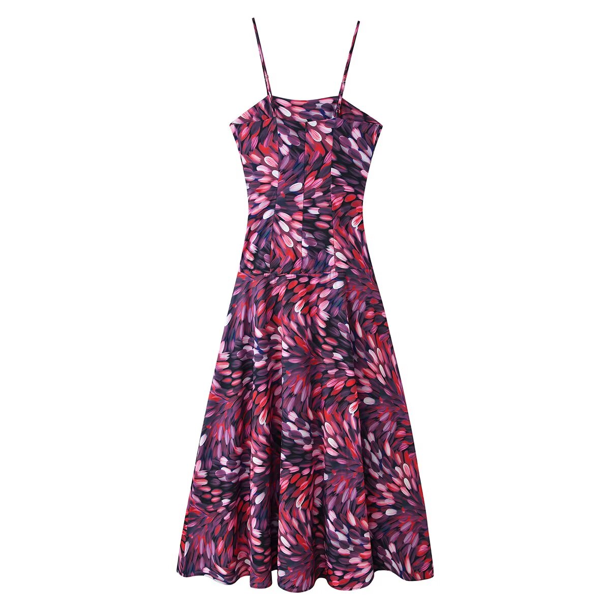Women's Printed Waist-Tie Swing Maxi Dress
