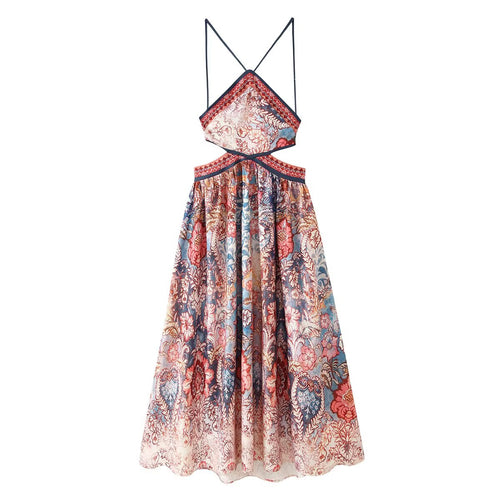 Women's Backless Halter Cutout Mini Dress