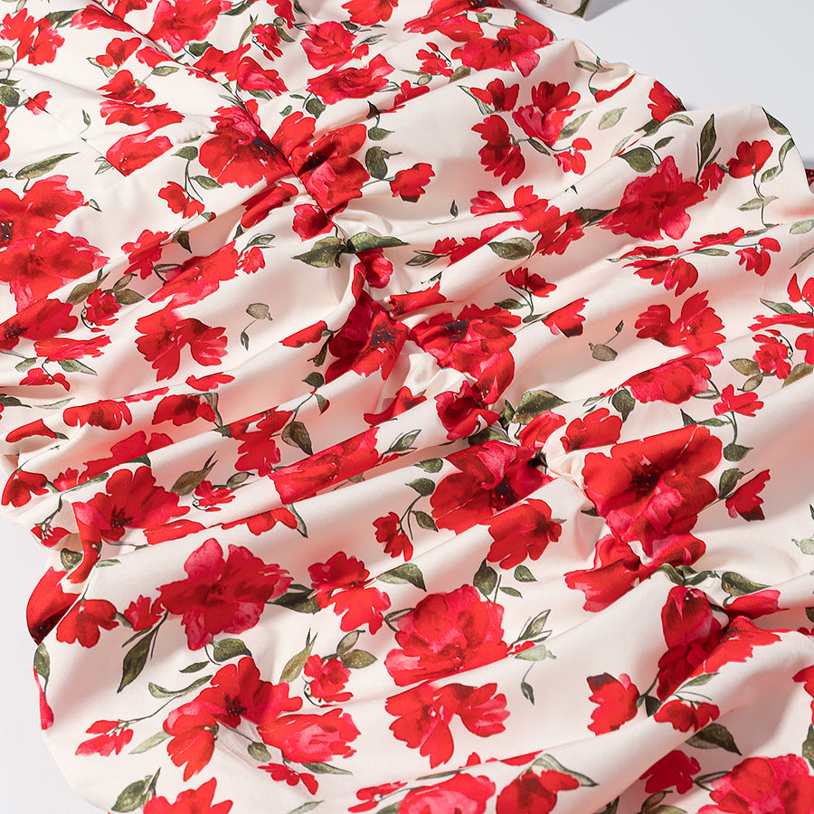 Women's Floral Deep V-Neck Bodycon Mini Dress