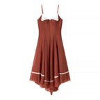 Women's Embroidered V-Neck Midi Dress