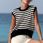 Women's Striped Knit Vest Top