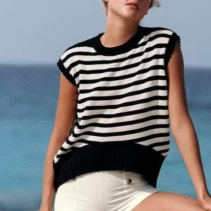 Women's Striped Knit Vest Top