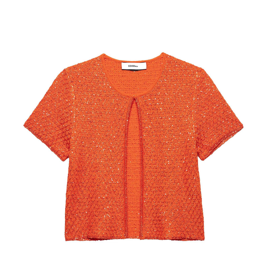 Women's Sequin Knit Short Sleeve Jacket