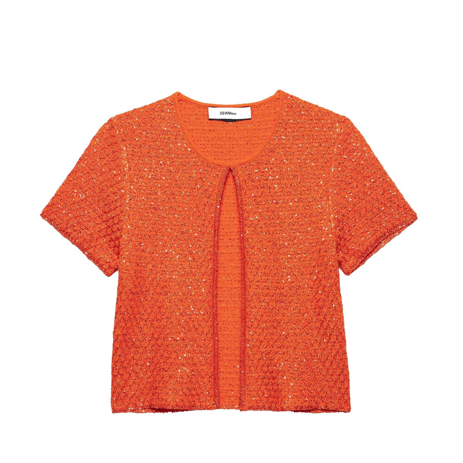 Women's Sequin Knit Short Sleeve Jacket