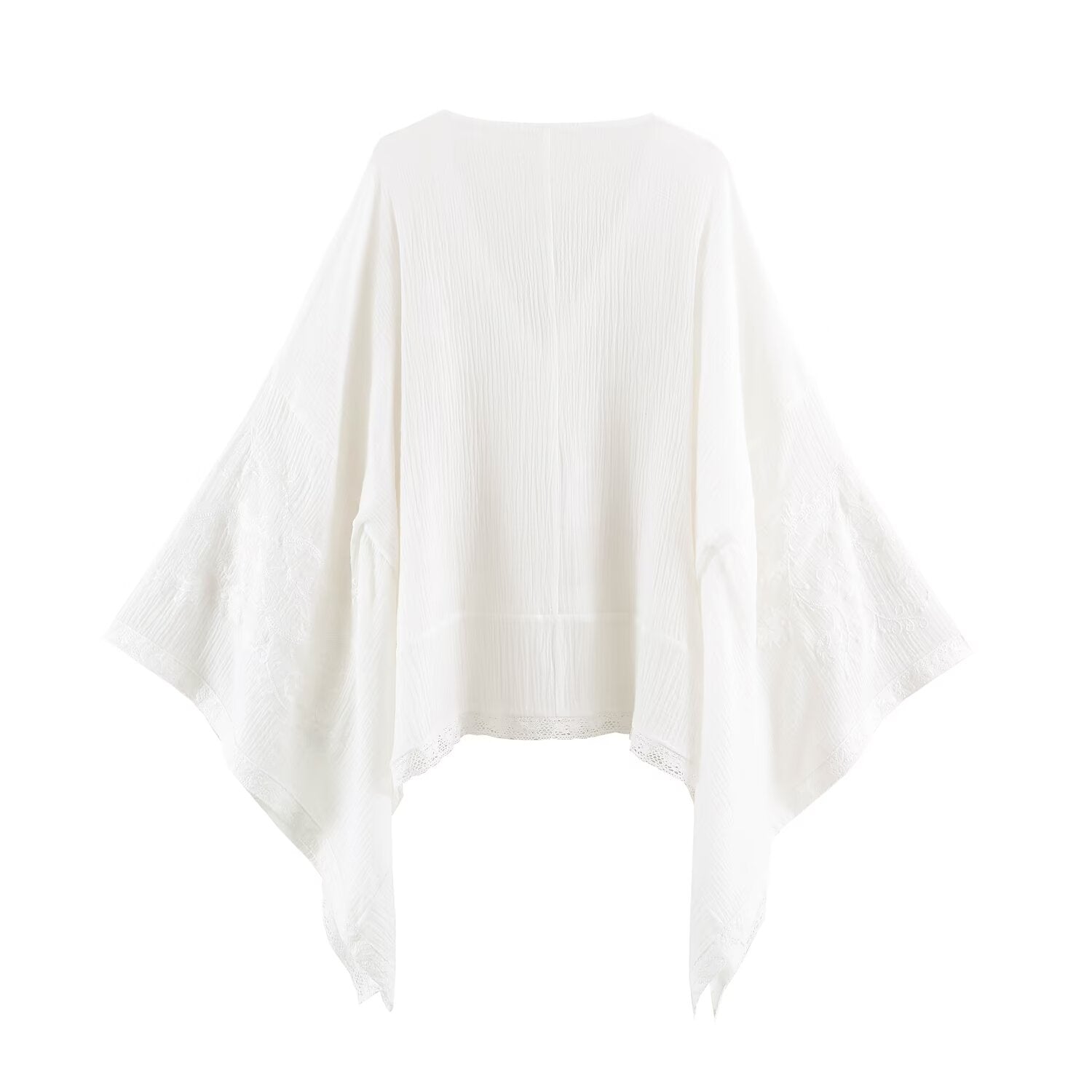 Embroidered V-Neck Loose Blouse