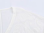 Embroidered V-Neck Loose Blouse