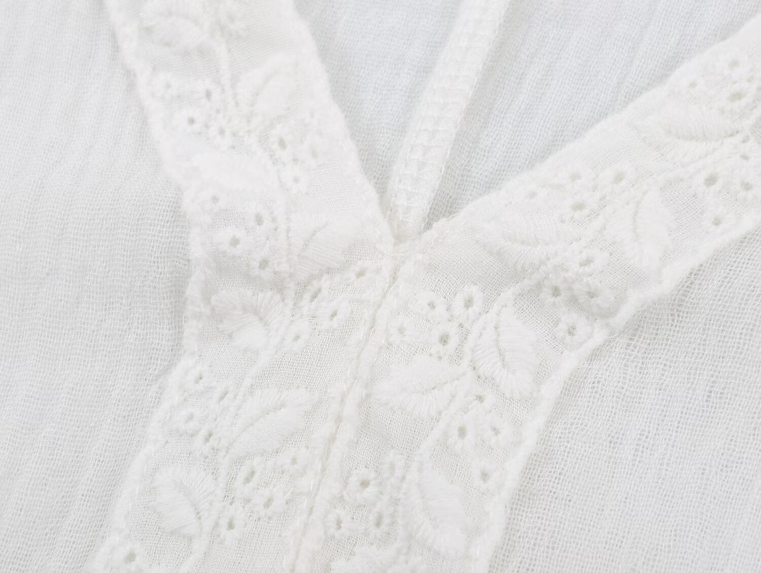 Embroidered V-Neck Loose Blouse