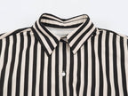 Early Autumn Striped Belted Long Sleeve Shirt