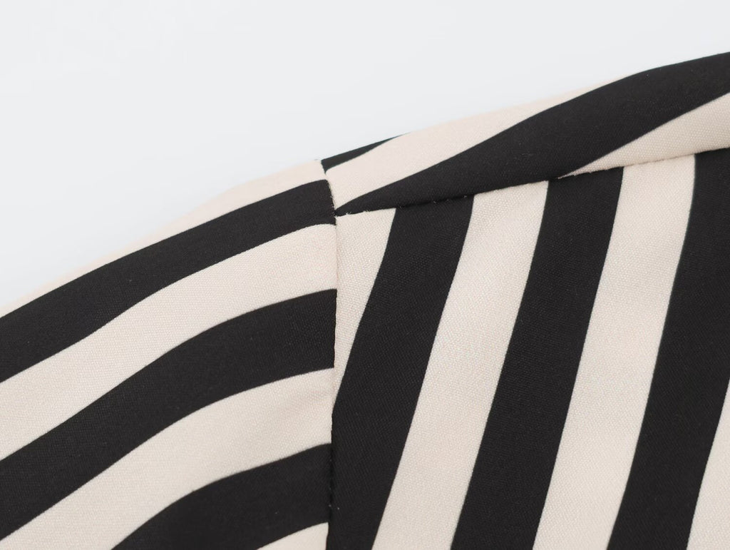 Early Autumn Striped Belted Long Sleeve Shirt