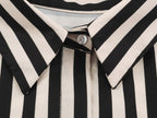 Early Autumn Striped Belted Long Sleeve Shirt