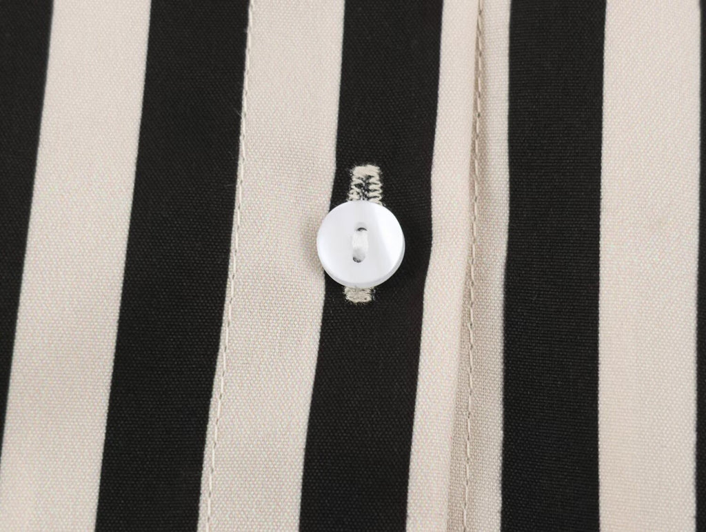 Early Autumn Striped Belted Long Sleeve Shirt