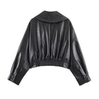 Women's Faux Leather Buckle Coat