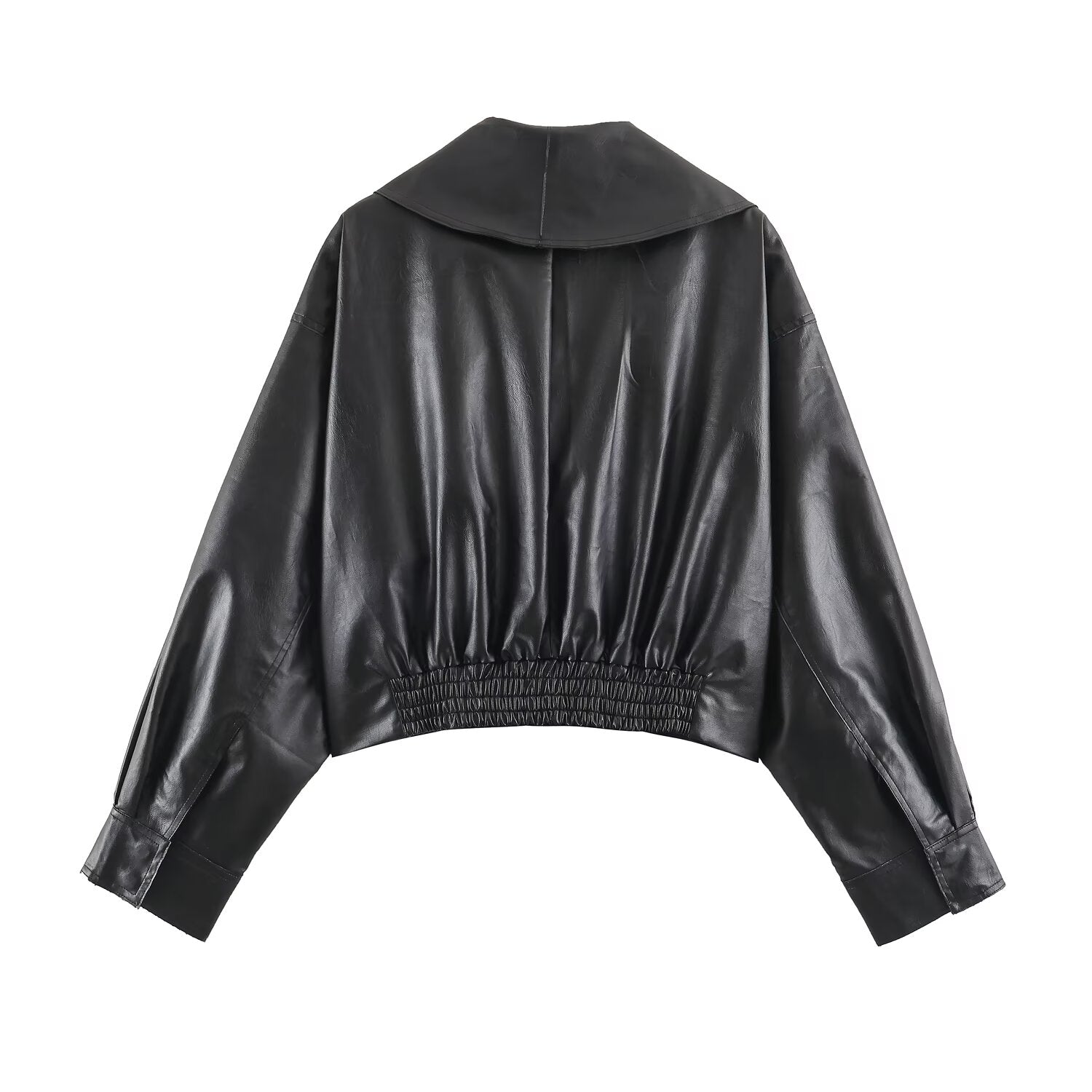 Women's Faux Leather Buckle Coat