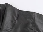 Women's Faux Leather Buckle Coat