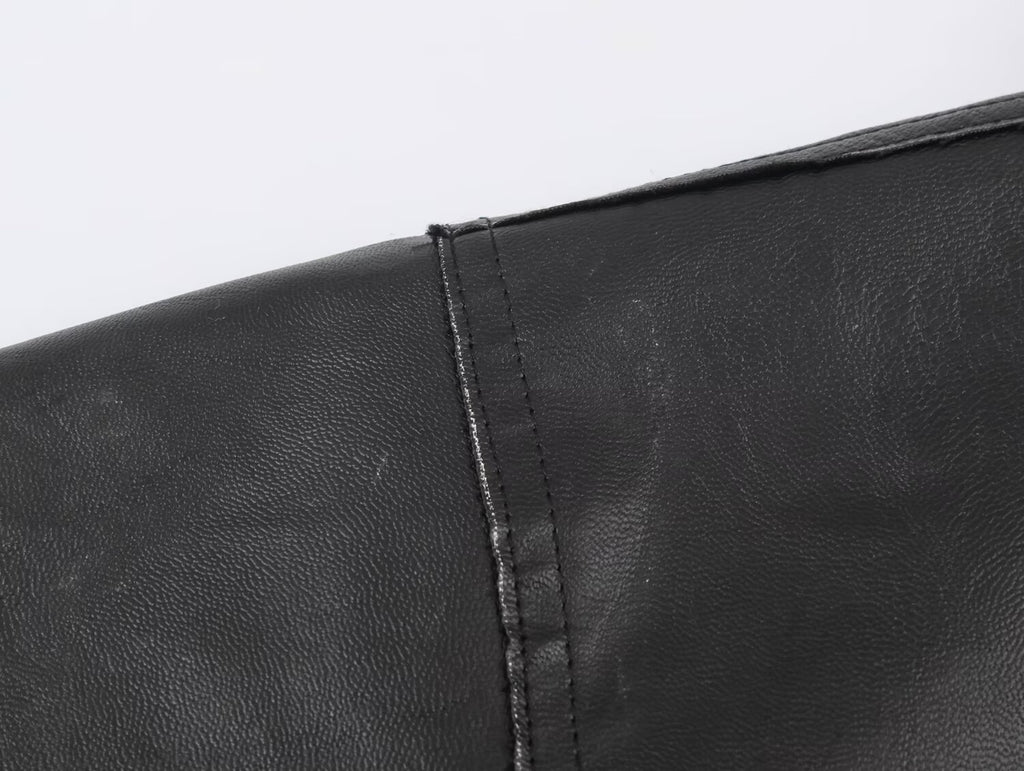 Women's Faux Leather Buckle Coat