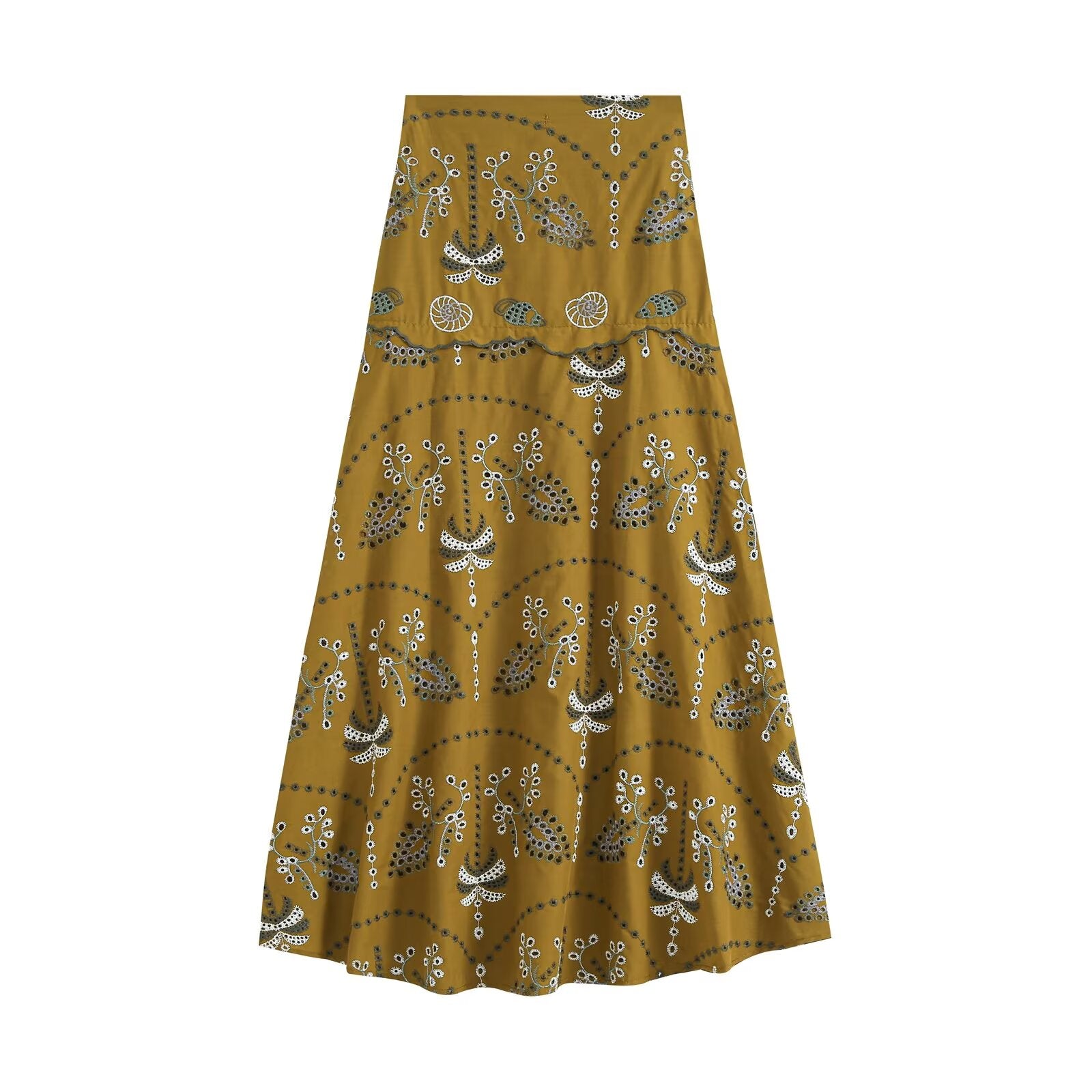 Women's Embroidered Sleeveless Top & Midi Skirt Set