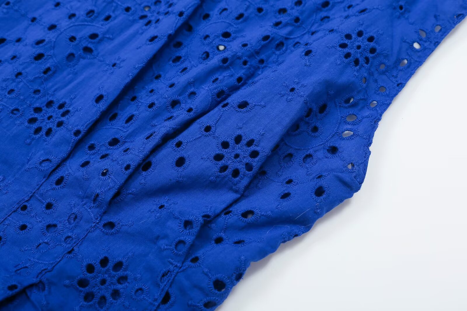 Embroidered Cutout Collared Blouse