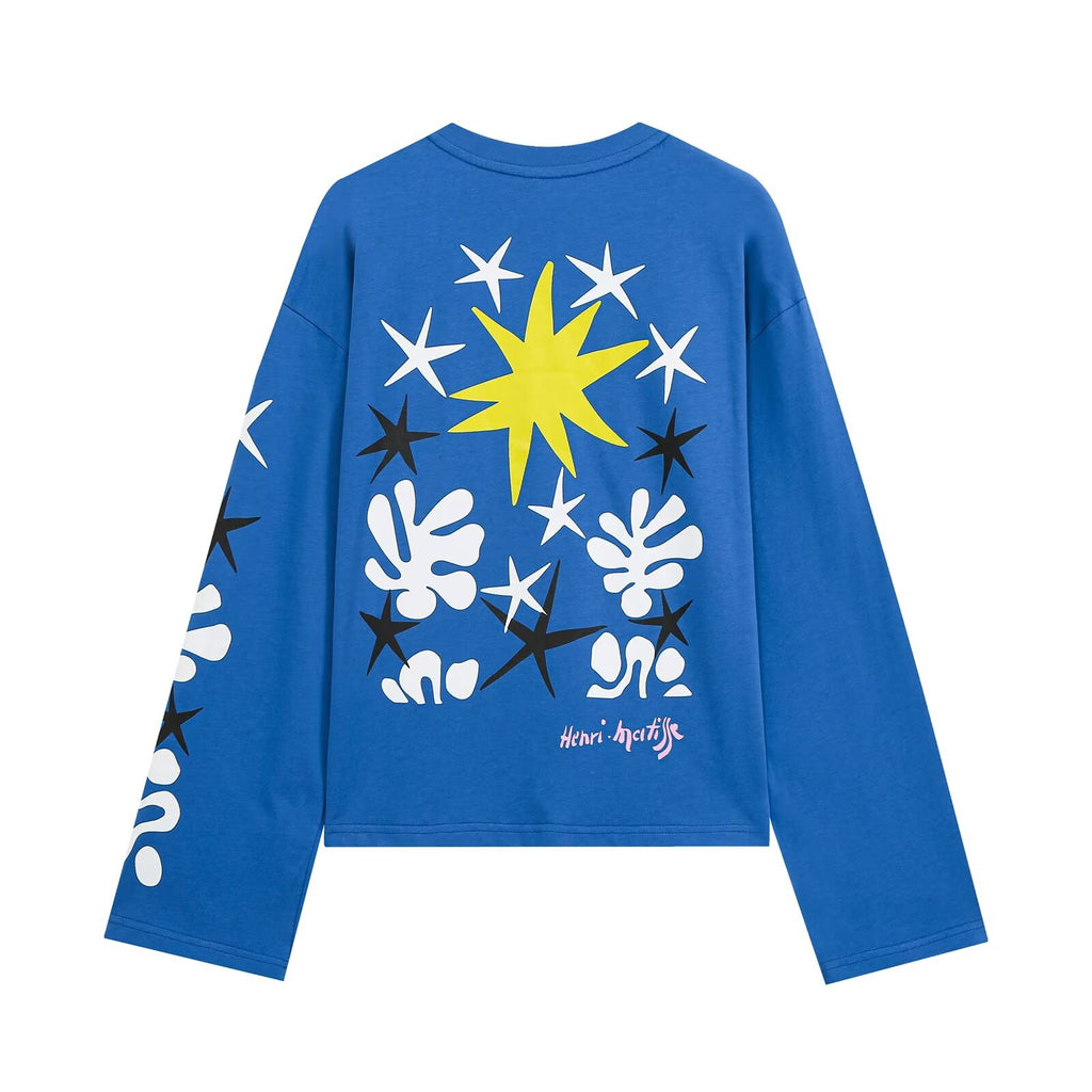 Women's Washed Crew Neck Long Sleeve T-Shirt