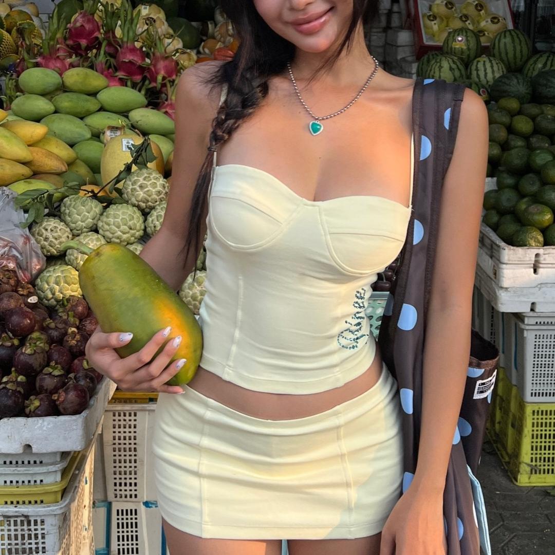 Women's Printed Camisole & Low-Waist Skirt Set