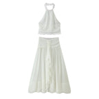 Women's Lace Halter Skirt Set