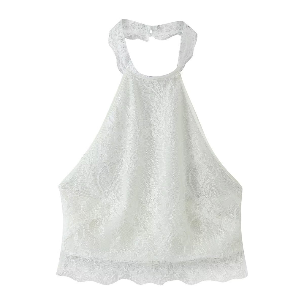Women's Lace Halter Skirt Set