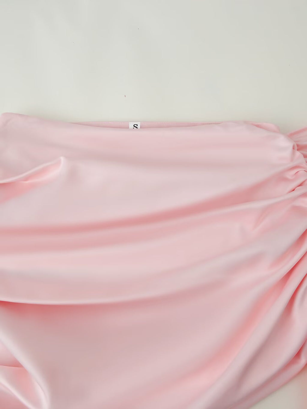 Women's Satin Asymmetric Ruffle Mini Skirt